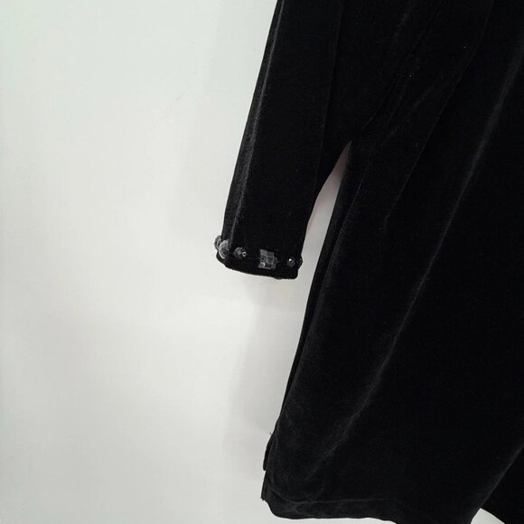 VTG Quacker Factory Womens Black Velvet WitchyGoth Top Medium Romantic Goth Vamp - Picture 3 of 8